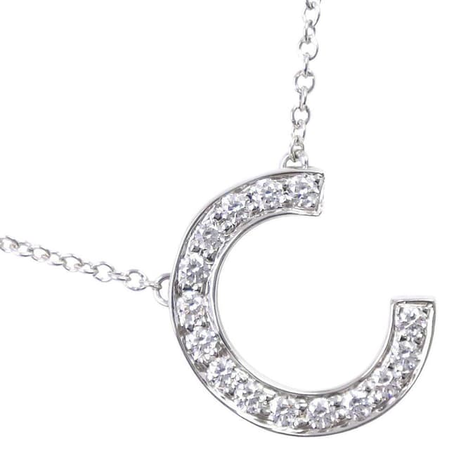 Tiffany Silver C Pendant Necklace
