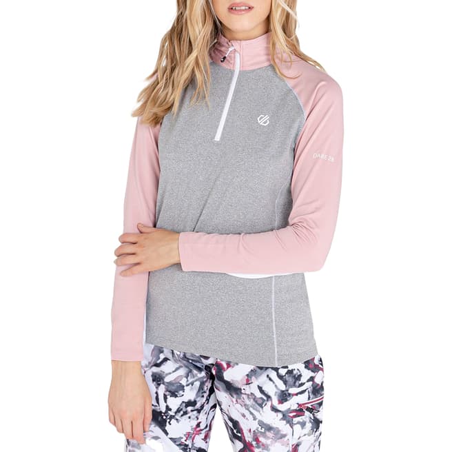 Dare2B Pink/Grey Stretch Half Zip Pullover