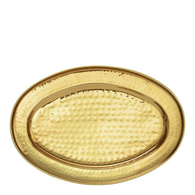 Premier Housewares Large Hammered Gold Mixology Serving Platter
