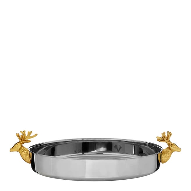 Premier Housewares Gold Stag Atholl Round Serving Tray