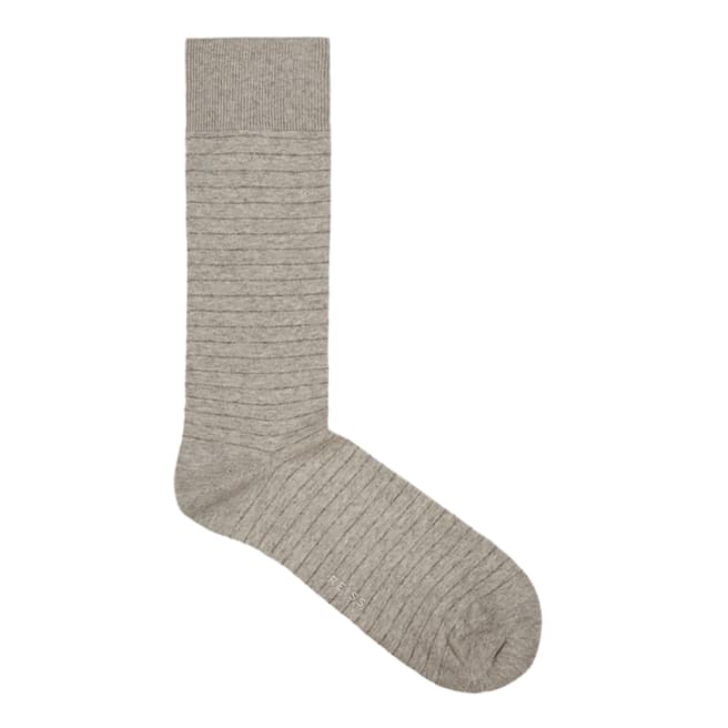 Reiss Grey Parker Stripe Cotton Socks