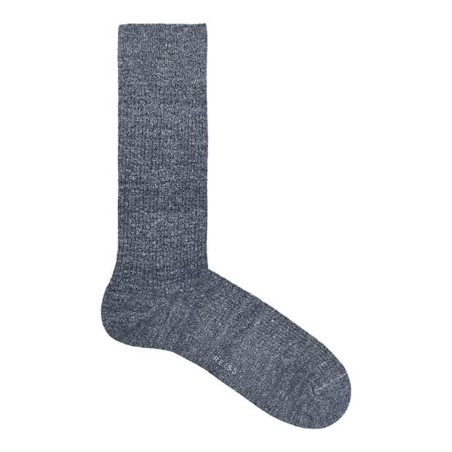 Reiss Grey Davis Mouline Linen Blend Socks