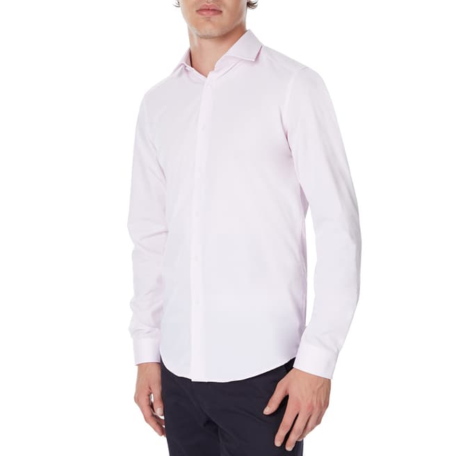 Reiss Pale Pink Wheel Slim Cotton Shirt