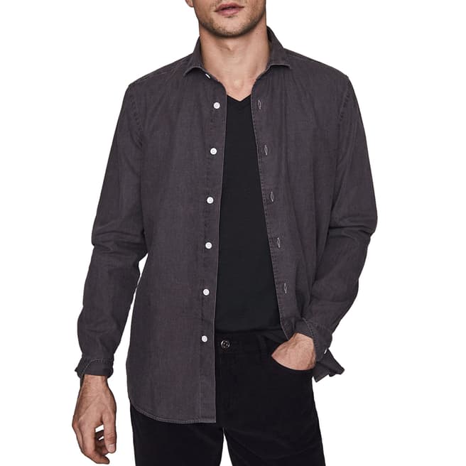 Reiss Grey Washed Cotton Shirt