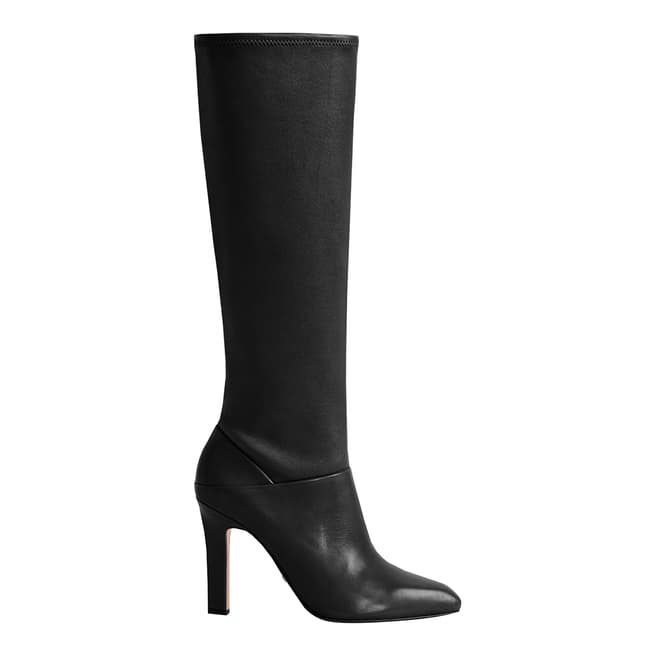 Reiss Black Cresida Leather Boots