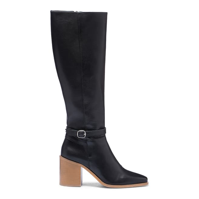 Oliver Sweeney Black Leather Buckle Knee Boots