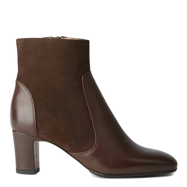 Hobbs London Chocolate Patricia Zip Ankle Boots