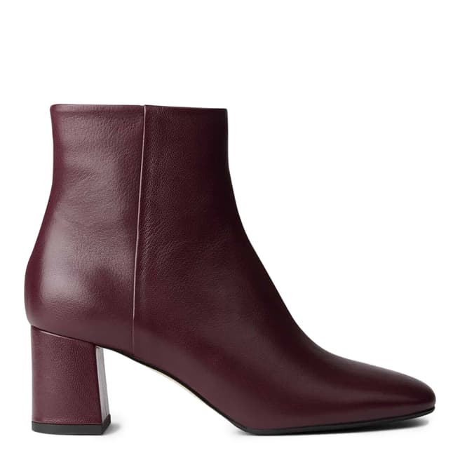 Hobbs London Burgundy Leather Imogen Ankle Boots