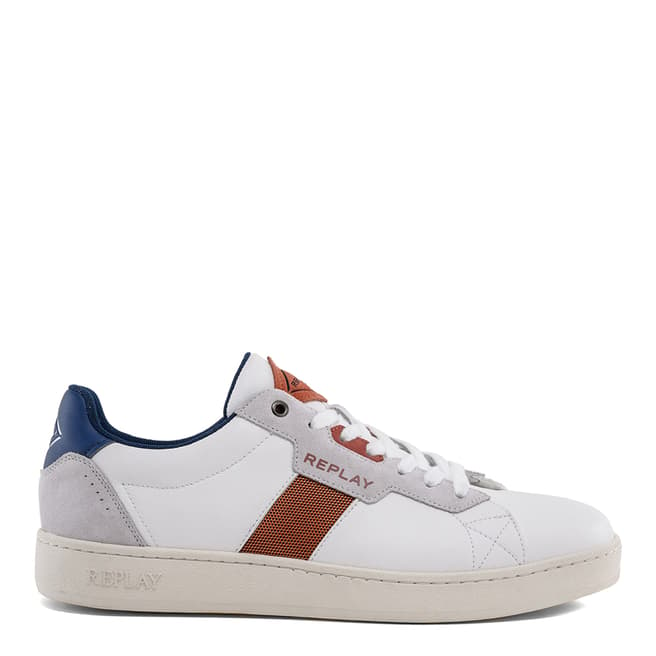 Replay White/Brown Ground Lace Up Sneakers