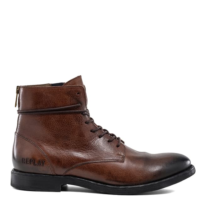 Replay Brown Booster Lace Up Boots
