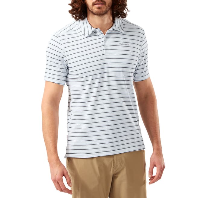 Craghoppers Striped Blue Short Sleeved Polo Shirt