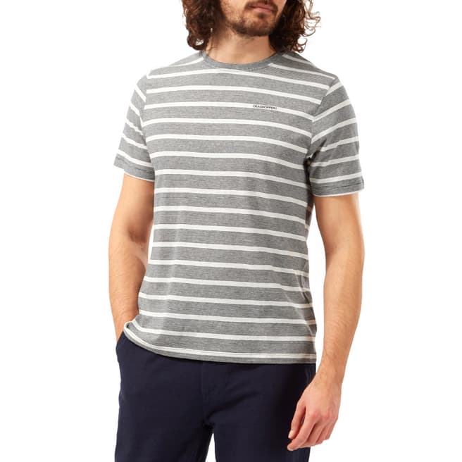 Craghoppers Navy Striped Cotton Blend T-Shirt 
