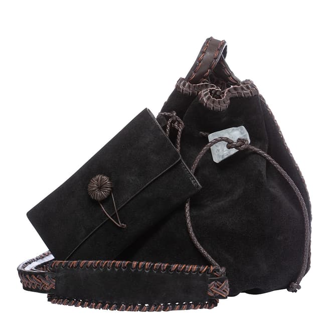 Missoni Black Brown Drawstring Bag