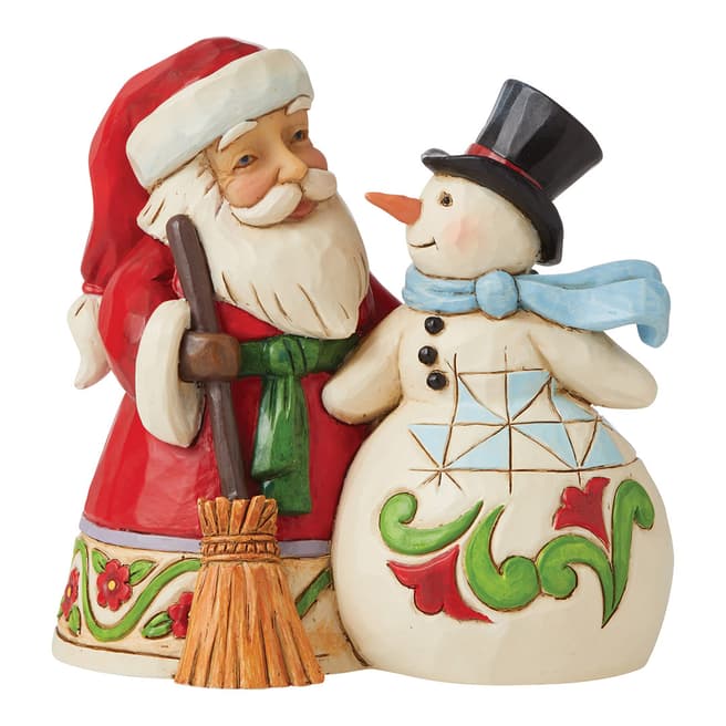 Jim Shore Pint Sized Santa With Snowman