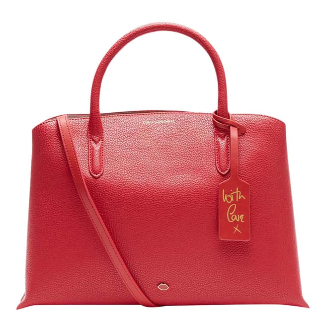 Lulu Guinness Red Grainy Emme Tote