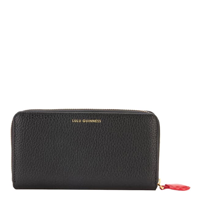 Lulu Guinness Black Cupids Bow Continental Wallet