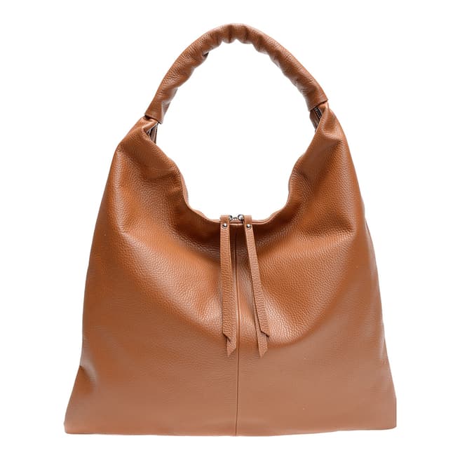 Mangotti Cognac Leather Top Handle Bag
