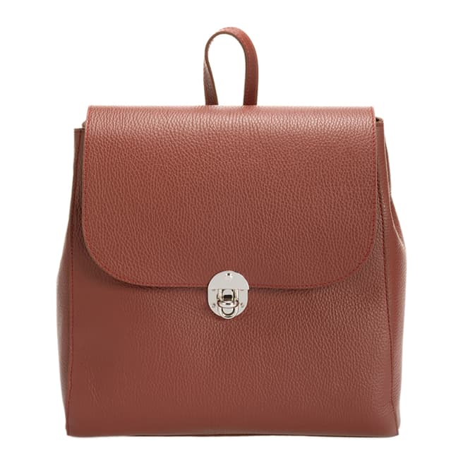 Massimo Castelli Brown Leather Backpack