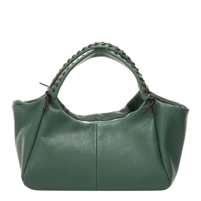 Giulia Massari Green Leather Shoulder Bag