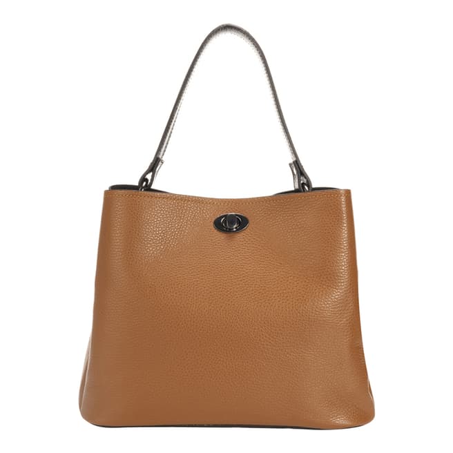 Markese Brown Leather Shoulder Bag