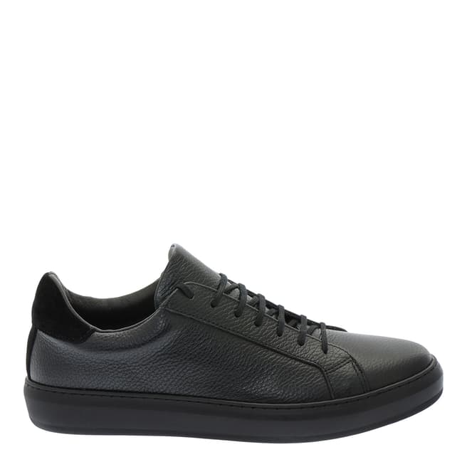 Pazolini Black Grained Leather Low Top Sneakers