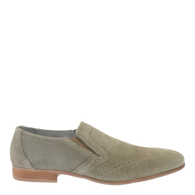 Pazolini Taupe Suede Perforated Loafers