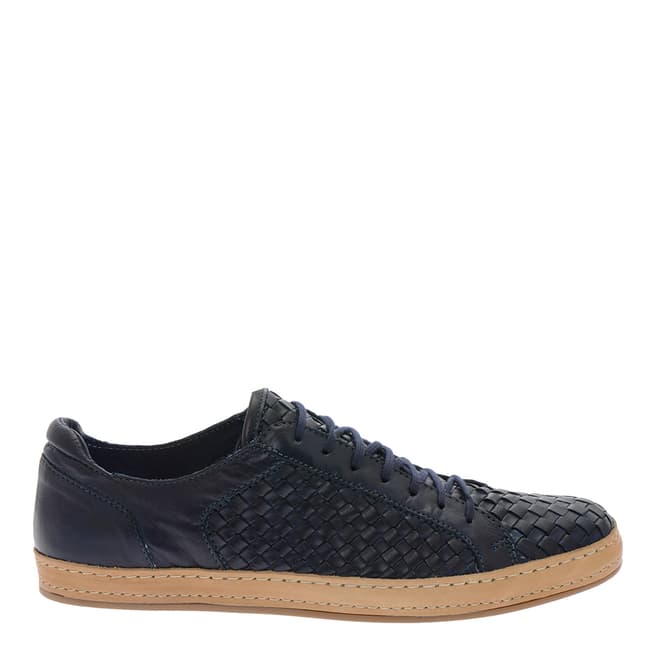 Pazolini Navy Leather Woven Sneakers