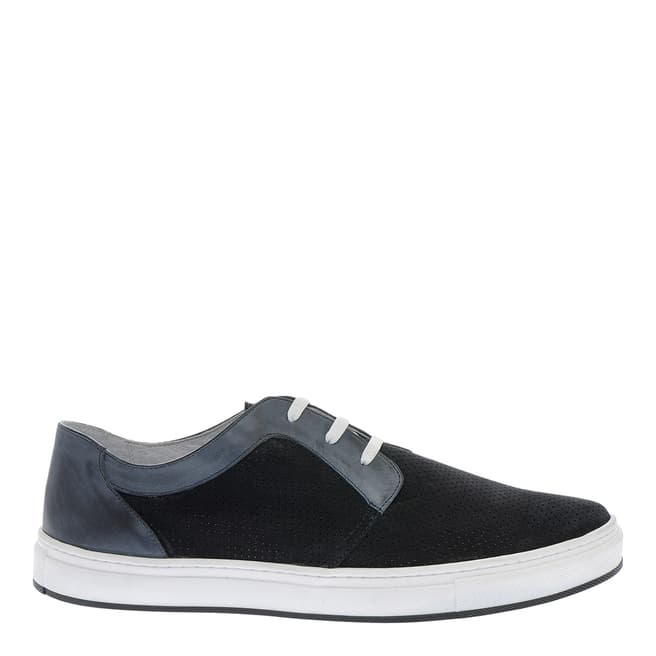 Pazolini Black Suede Perforated Sneakers