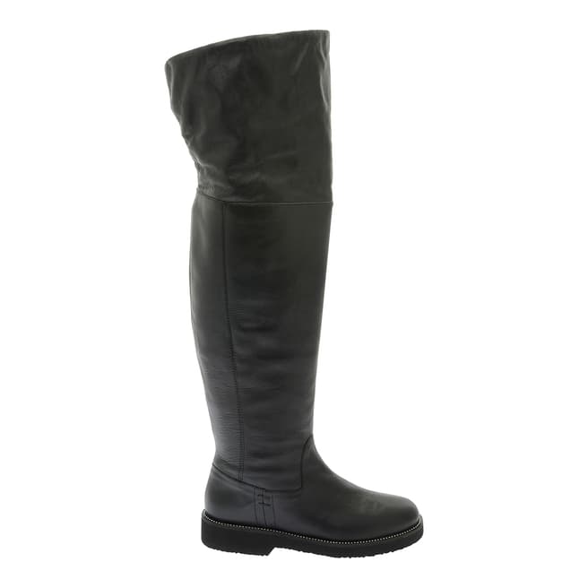 Pazolini Black Leather Knee High Boots