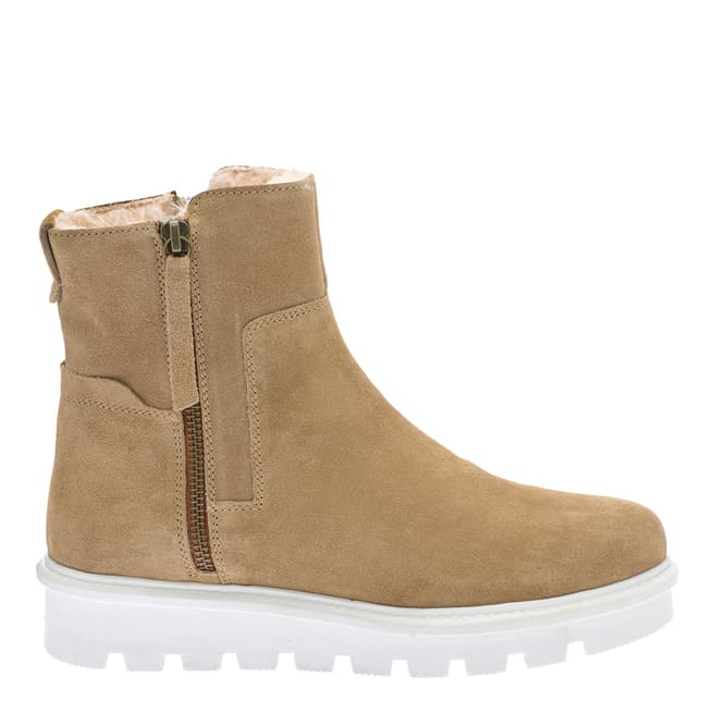 Pazolini Tan Suede Cleated Ankle Boots