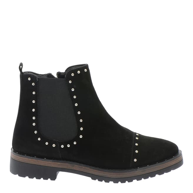 Pazolini Black Leather Studded Chelsea Boots