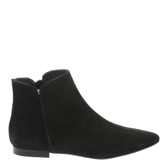 Pazolini Black Suede Flat Ankle Boots