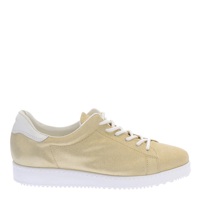 Pazolini Gold Suede Flatform Sneakers