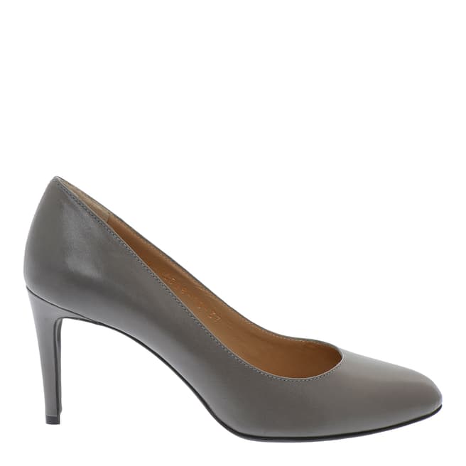 Pazolini Grey Leather Round Toe Court Shoes
