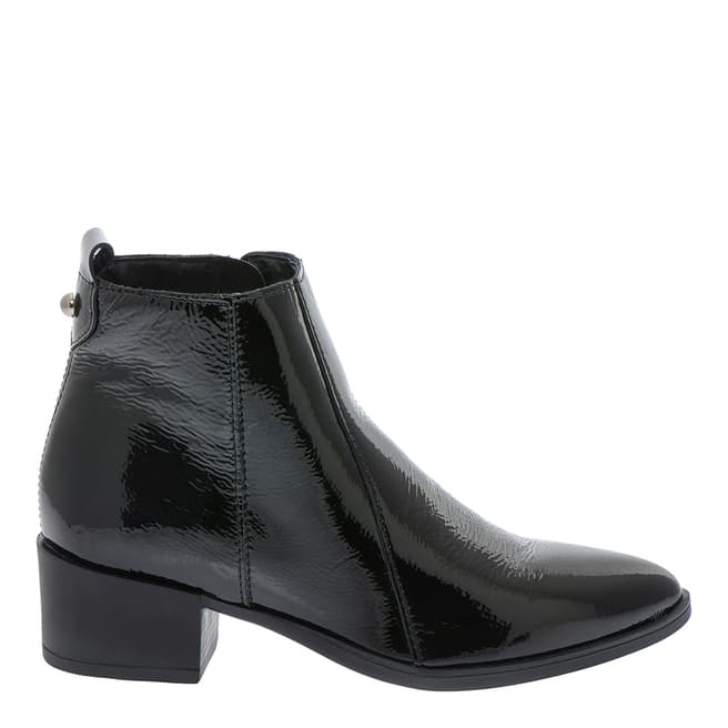 Pazolini Black Patent Leather Ankle Boots