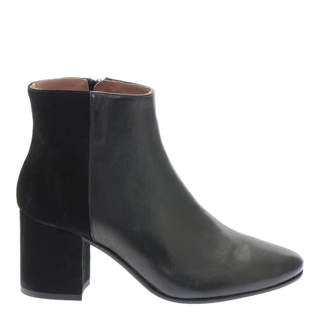 Pazolini Black Leather and Suede Ankle Boots