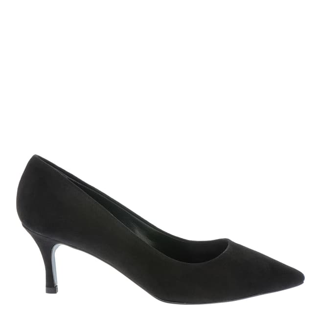 Pazolini Black Suede Pointed Toe Court Shoes