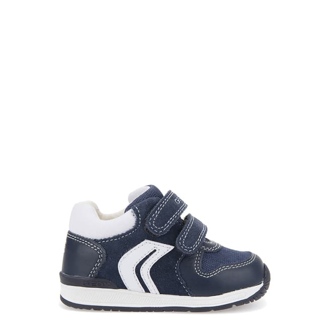 Geox Navy and White Low Top Trainers