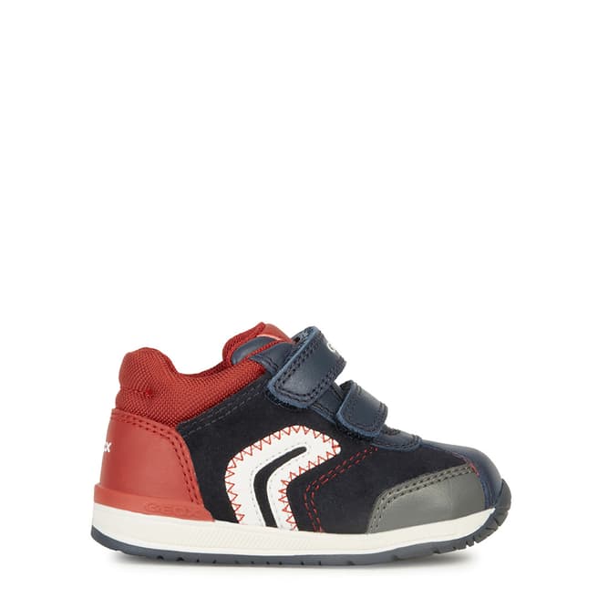 Geox Navy and Red High Top Trainers