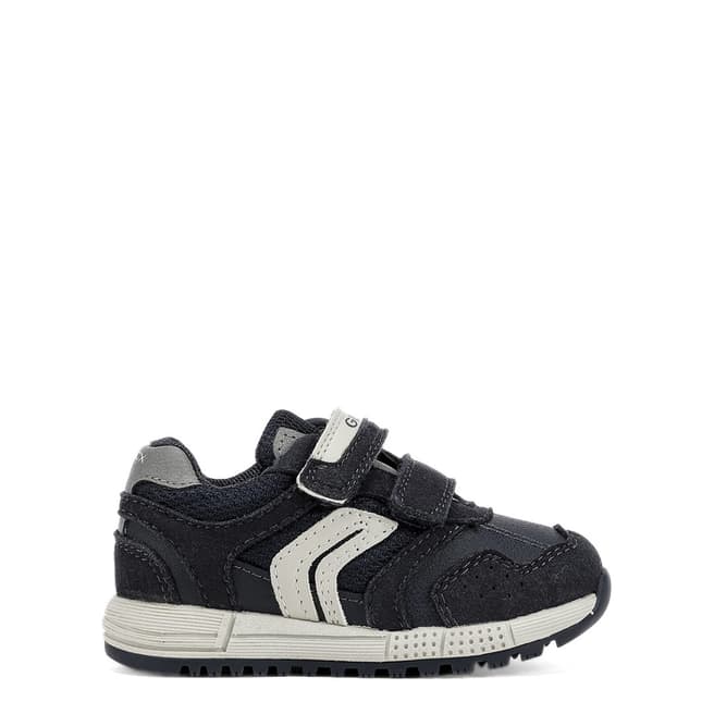 Geox Black and Grey Low Top Trainers
