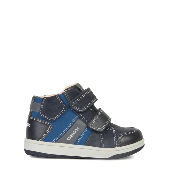 Geox Navy and Blue High Top Trainers