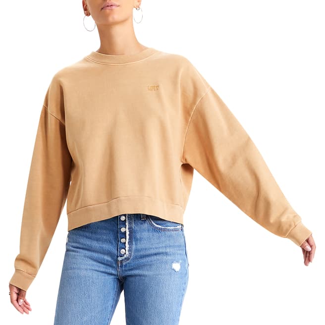 Levi's Camel Diana Cotton Sweatshirt
