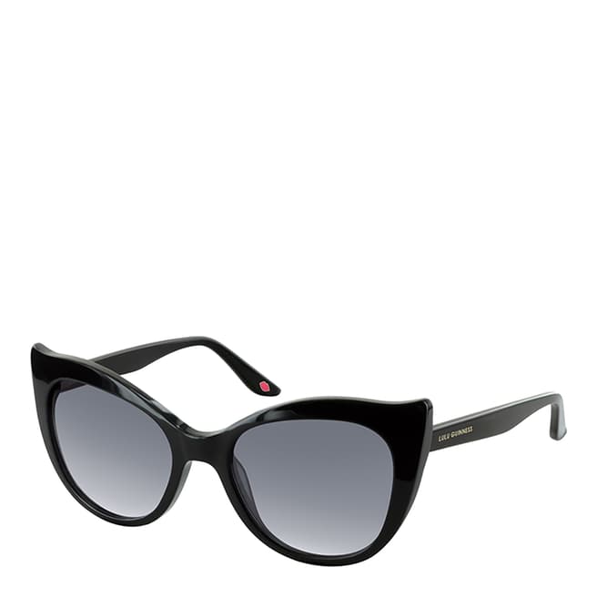 Lulu Guinness Black Sharp Cat Eye Sunglasses