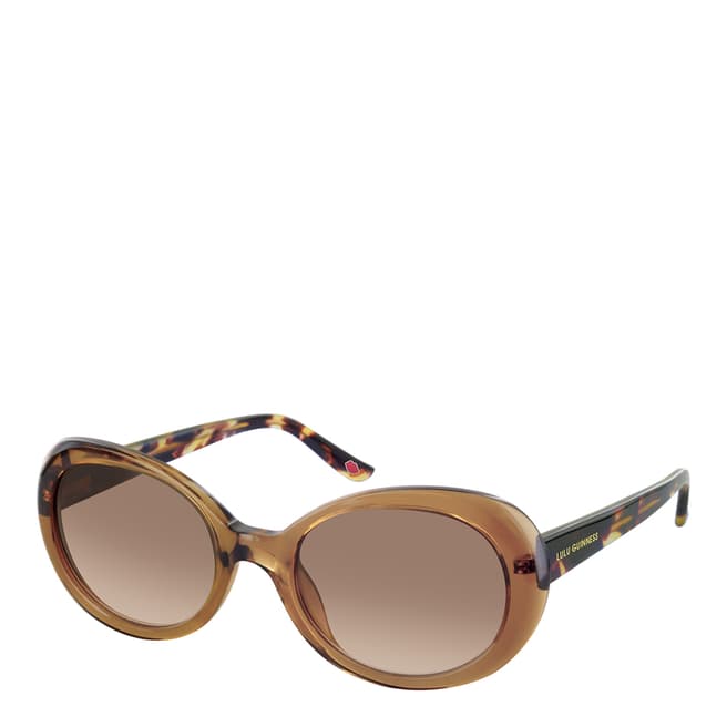 Lulu Guinness Brown Oval Sunglasses