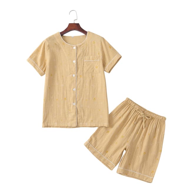 Michel Laperle Yellow & Cell Cotton Pyjamas 