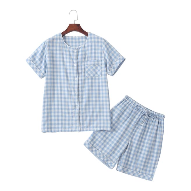 Michel Laperle Sky Blue & Cell Cotton Pyjamas 