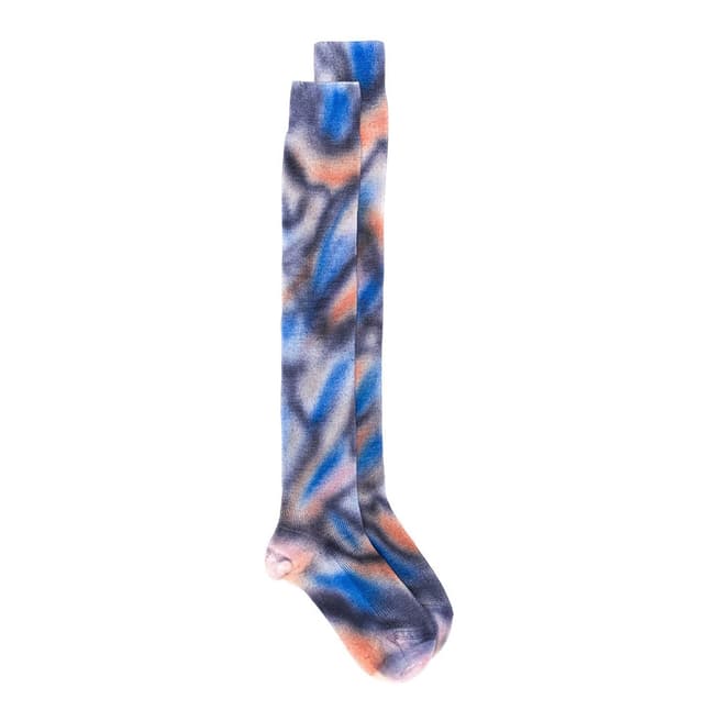 Missoni Blue Tie Dye Long Wool Socks
