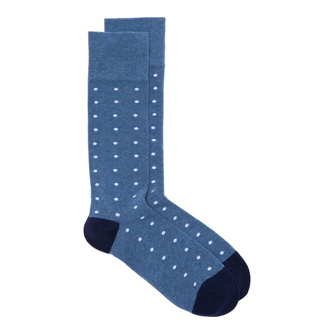 Hackett London Blue/White Polka Dot Socks