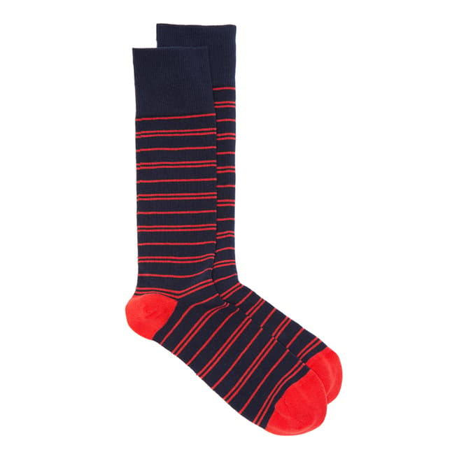 Hackett London Navy/Red Stripe Socks
