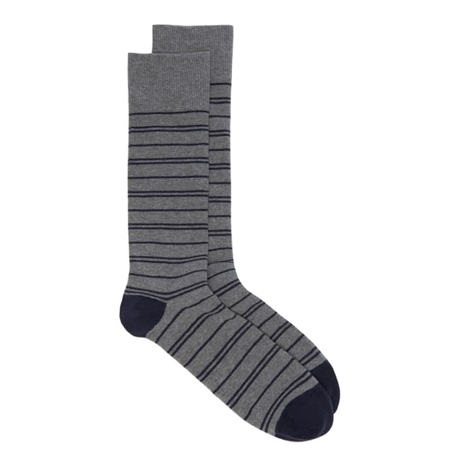 Hackett London Grey/Navy Stripe Socks